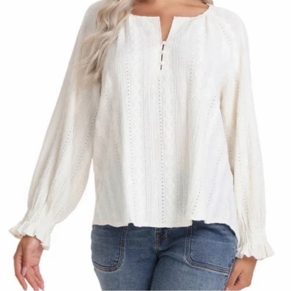Frye Textured Peasant Blouse Size Small